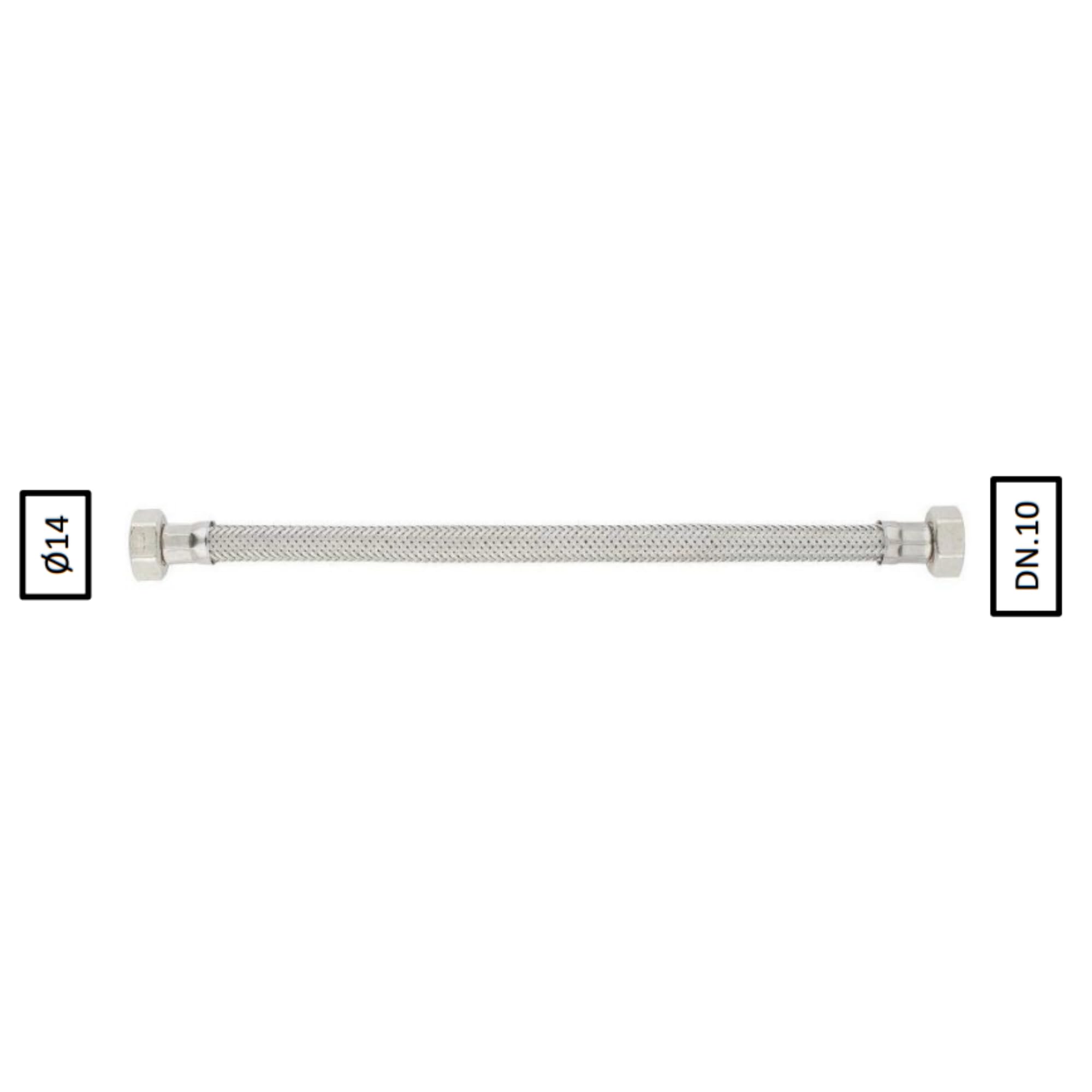 Set 2 Tubi Flessibili Idraulici 3/8" F x 3/8" F | Tubo Trecciato Acciaio Inox | Lunghezza 20 cm | Diametro DN 10 | Doppia Calotta | Anti-ruggine e Corrosione | Installazione Rapida