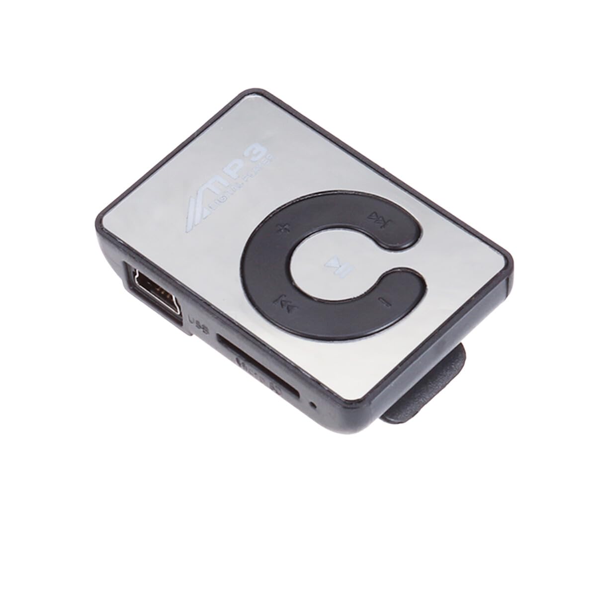 Mini Mirror Player with USB Cable Earphones Wearable Portable Music Player for Sports and Outdoor Activities Also Functions