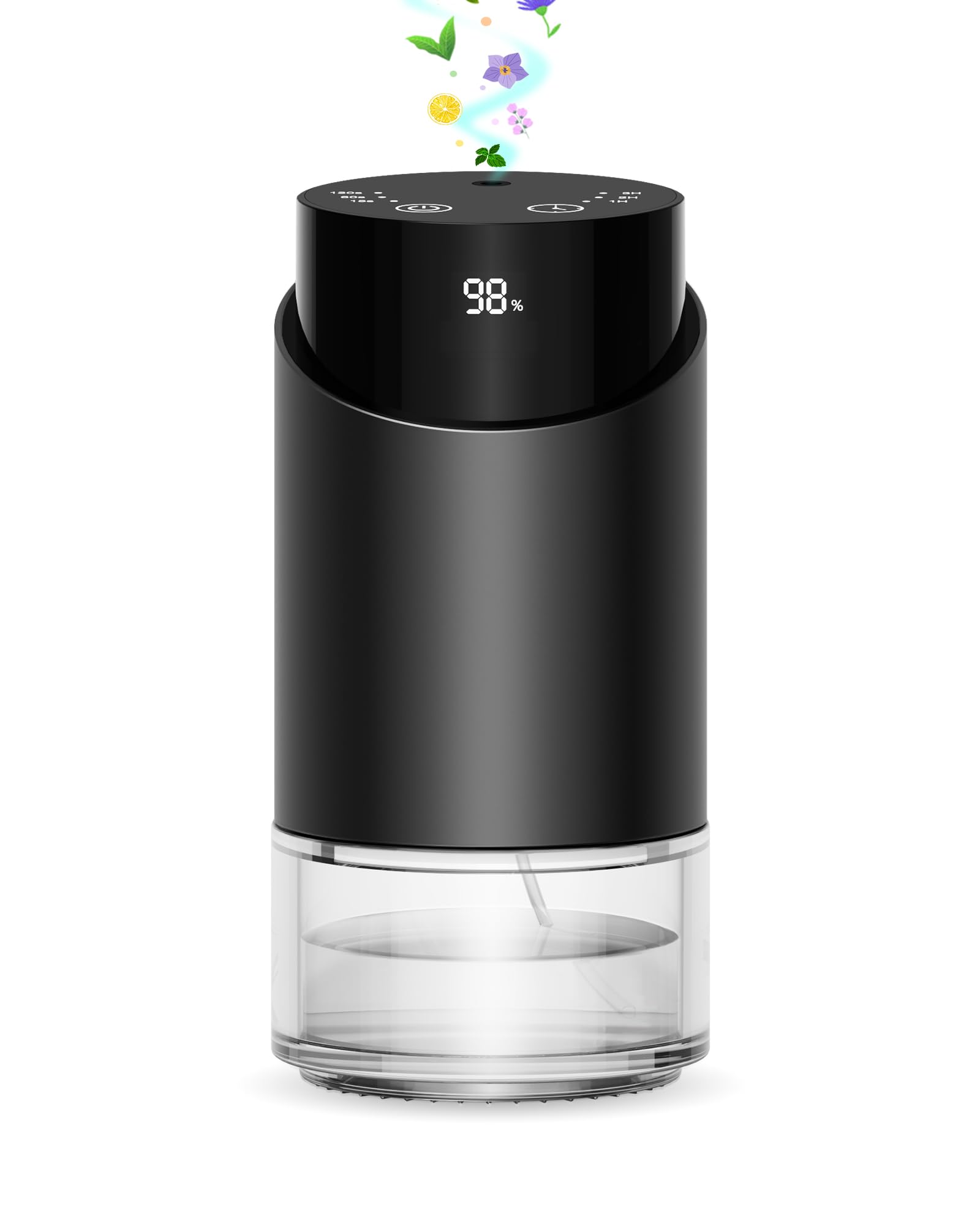 Diffusore di oli essenziali, Diffusore profumo auto per casa grande spazio, auto, ufficio, casa, mini diffusore di aroma batteria, 4 timer e 3 livelli di nebbia, capacità 100ml