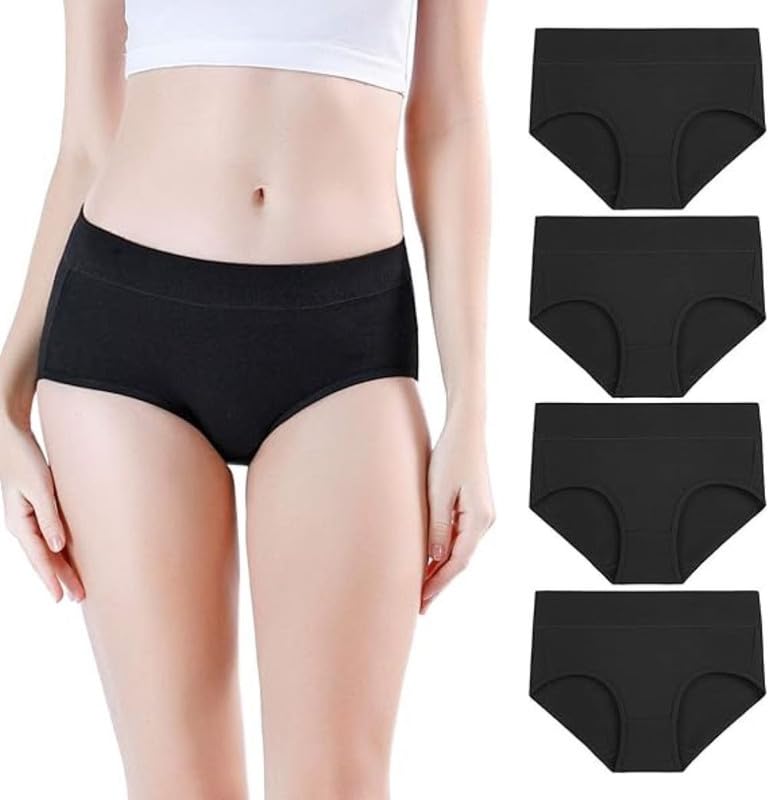 diving deep Breathable Cotton Briefs, Mid Waist Ladies Underpants, Full Coverage Hipster Underwear, Regular & Plus Size Panties for Women_Pack of 4-picture-11