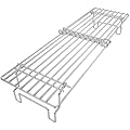 Universal Grill Rack for Gas Grill & Pellet Smoker, Adjustable Warming Rack Upper Rack with Foldable Legs, Stainless Steel Expandable 15.3–22.1 in, Fits Griddle & Smoker Grills