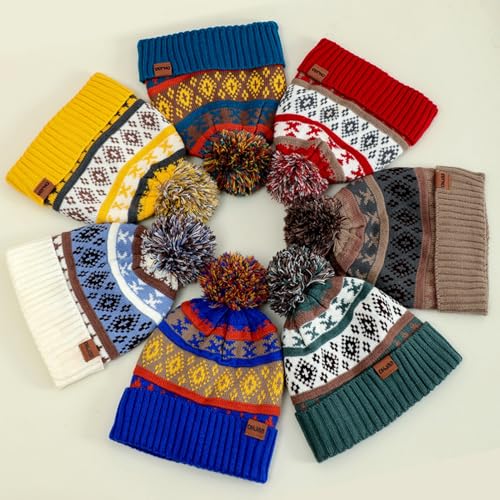 SK Studio Kids Winter Hat Gloves Scarf Set, Girls Boys Beanie with Pom Neck Warmer Gaiter Mittens Fleece Lined Set Toddler4