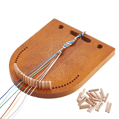Herramienta para hacer pulseras de madera con soporte ajustable para tejer 1