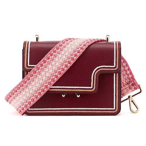 Image of Wide Shoulder Strap Adjustable Replacement Belt Guitar Style Crossbody Bag Handbag Strap Multicolor Canvas Straps(Wide:2in)(Color21)