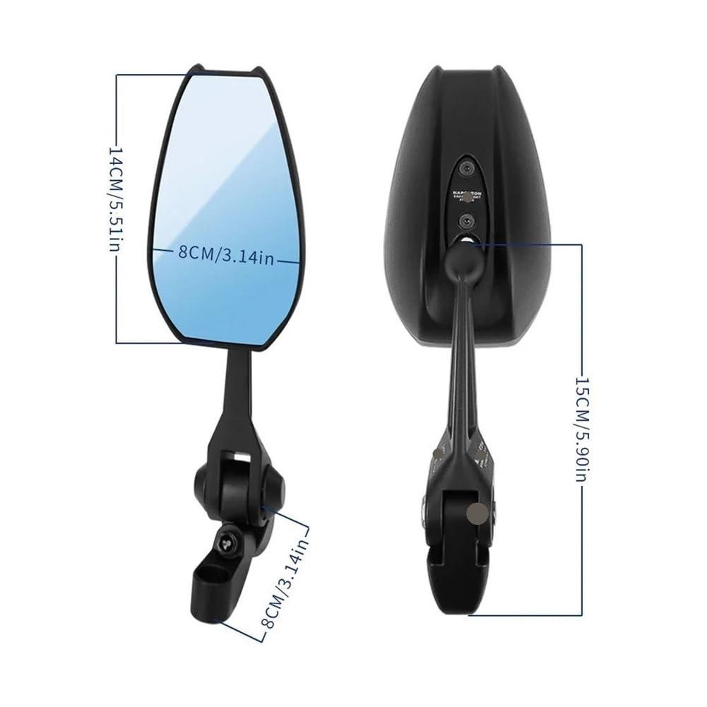 2 Espejos Retrovisores Para Motocicleta, Con Lentes Blancas Y Azules, Antideslumbrantes, Para Manillar De Scooter, Bicicleta Y Motocicleta Retrovisor moto