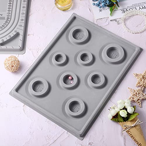 Exceart 2Pcs Bead Design Boards, Grey Flocked Beading Boards Beadsmith Mini Bead Board Diy Design Plate For Jewelry Beads Bracelet Necklace Making Design Tray #TOP3