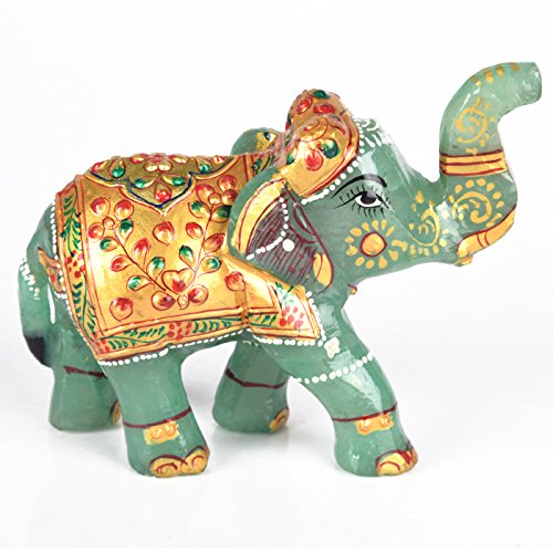 GEMHUB Hand Carved Approximately 1649.00 Ct Amazing Green Jade Gemstone Elephant Statue DB-481