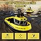 tech rc 1:72 Ferngesteuertes Boot mit 2 Akku(3.7V 600mAh), 2.4Ghz Rc Boot 10km/h 40Mins Laufzeit, Tugboat mit dekorativen Teilen für Kinder für Schwimmbäder und Seen (Gelb)