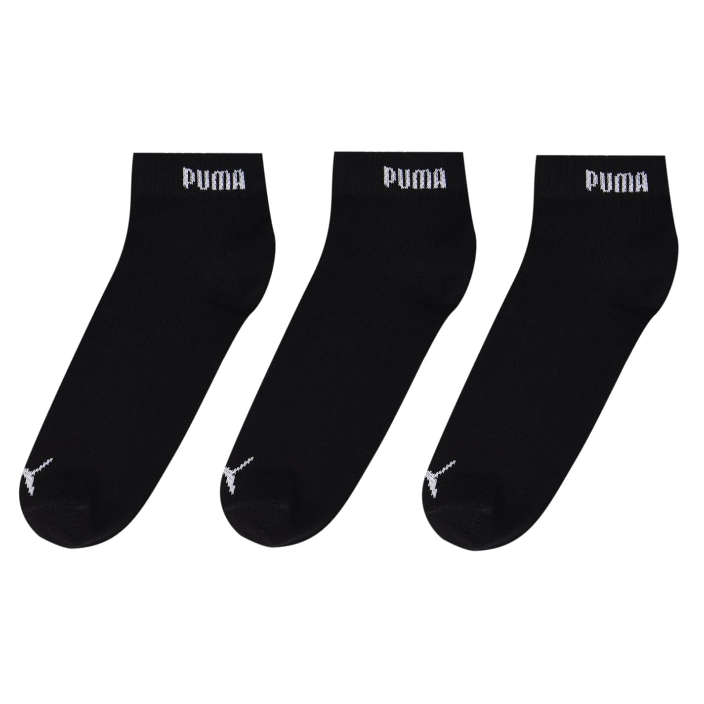 PUMA Mens 3 Pack Quarter Socks Black 9-11