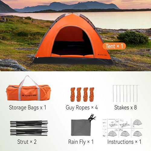 2 Person Camping Tent 4 Person Tents for Camping Windproof Tents for Camping Hiking Backpacking Traveling 2/3/4 Family People Tents for Camping Portable Tent with Carry Bag - Image 6
