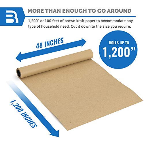 image for Bryco Goods Brown Kraft Arts and Crafts Paper Roll - 48 inches by 100 