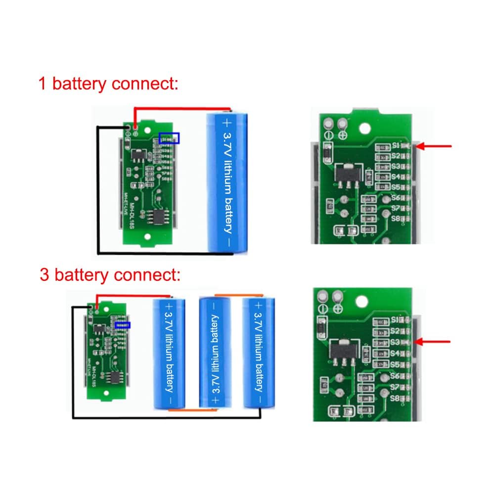 1S 2S 3S 4S 5S 6S 7S 8S 1-8S Lithium Battery Capacity Indicator Module 4 Sections Green LED Display Tester Li-po Li-ion - Image 5 thumbnail
