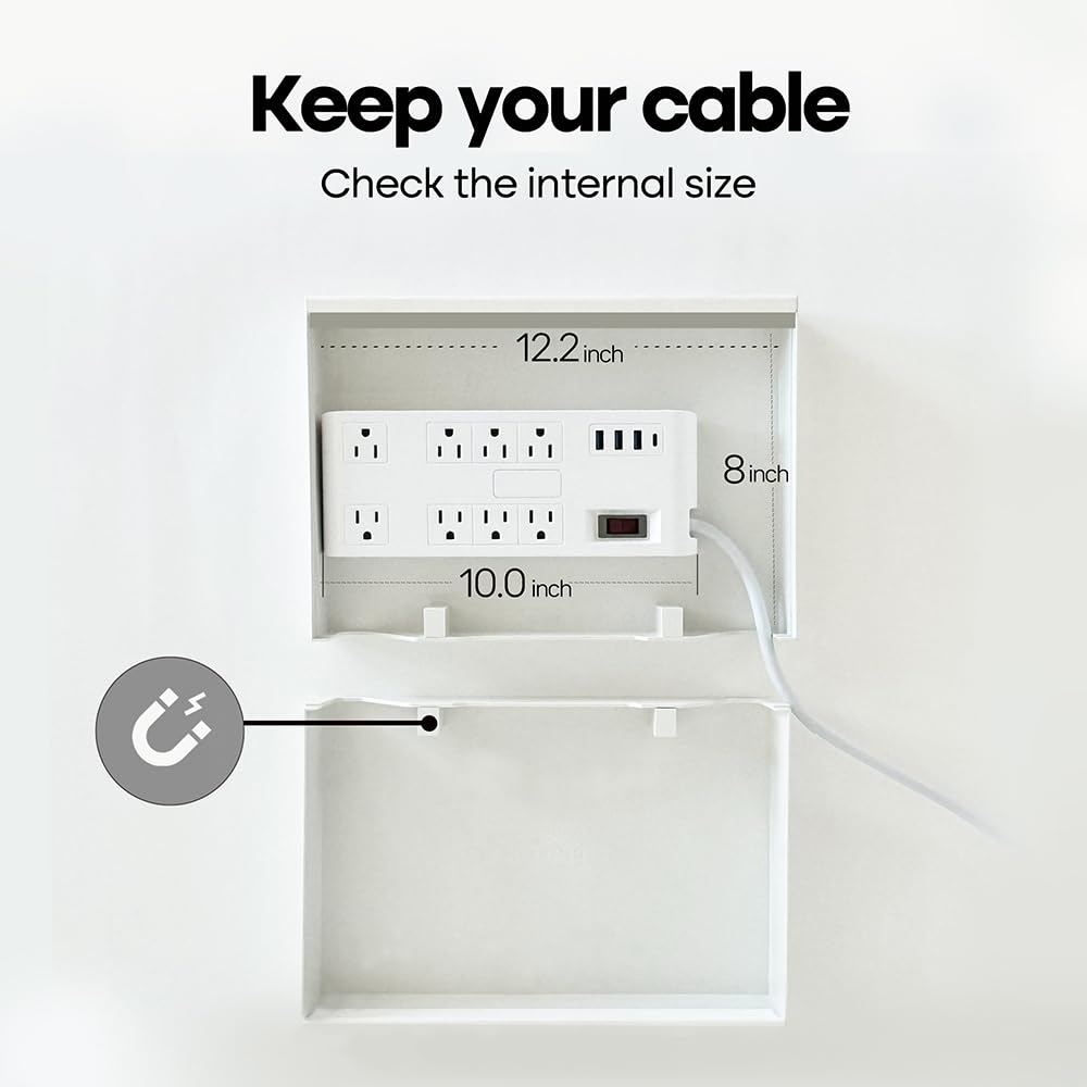 Caja de gestión de cables en forma de libro (azul coral, grande)
