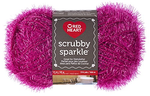 Alea's Deals Red Heart Scrubby Sparkle Yarn, Watermelon Up to 61% Off! Was $6.48!  