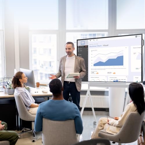 Image of Smart Board, 65 inch Interactive Whiteboard with Google EDLA, Built-in Digital Whiteboard, Wireless Casting, Split-Screen & Unlimited Canvas for Business and Education (Wall Mount Included)