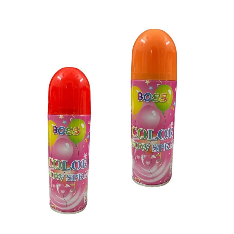 Image of EITHEO Holi Fountain Spray for Holi Party Celebration| Natural Herbal Holi Colour Snow Pichkari - One Click Snow Spray | Snow Color Spray Gulal for Holi Festivals Assorted 250 ML Spry red Orange