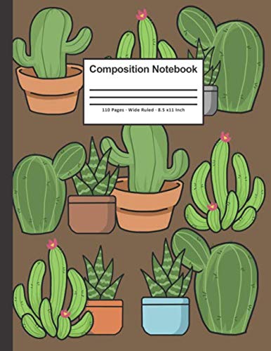 Succulent Plants Book Cactus Journal Succulent Composition Notebook Wide Ruled 110 Pages 8.5 x 11 Inch: Cactus & Succulents Gifts