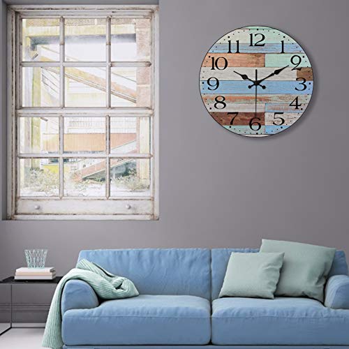 image for LAMIKO Non-Ticking Silent Wall Clocks 12 Inch Battery Operated Vintage