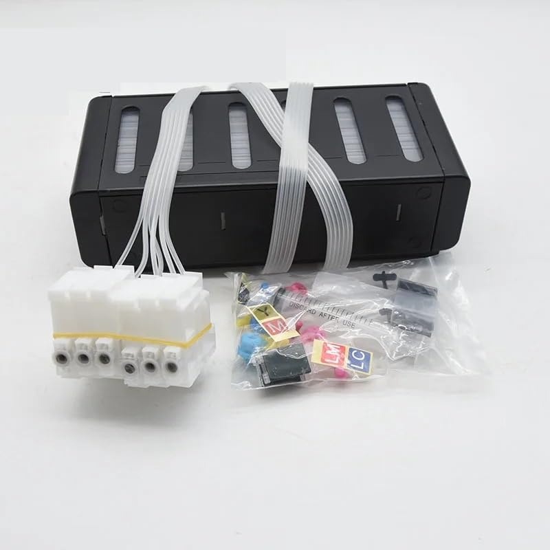 2Sets Grade A 6 Colors Continuous Ink Supply System Compatible with Epson L800 L801 L805 L810 L850 L1800 L1300 CISS
