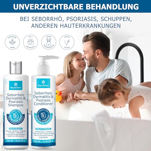 RoyceDerm Seborrhoisches Schuppenflechte Kopfhaut Shampoo: Neurodermatitis Anti-Schuppen Kopfhaut Shampoo bei kopfhaut & Körper - Seborrheic Dermatitis Schuppenflechte Shampoo