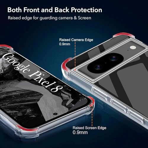 Image of Jkobi Shockproof Crystal-Clear Back Cover for Google Pixel 8 (Anti Yellow Case | Drop & Camera Protection | Hard Polycarbonate)