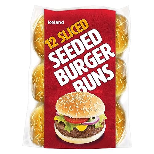 Iceland 12 Sliced Seeded Burger Buns (Frozen)