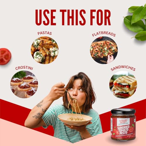 Image of Kitchen Secret Pasta & Sauce Combo | Penne Pasta 500g + Red Pesto Sauce 100% Durum Wheat | No Maida, Egg Free, Trans Fat Free | Easy To Cook Tasty Italian Dish Anytime (Combo Pack)
