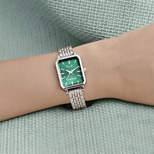 Image of LOUIS DEVIN Silver /Brown /Rose Gold Bracelet Metal Chain Analog Wrist Watch for Women (Blue /Green /Pink /Black /Silver /Brown /Rose Gold Dial) | LD-LS193-CH