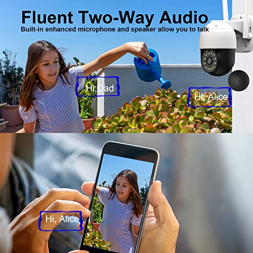 Dosilkc 4K 8Mp Security Cameras Outdoor, 360° Ptz Outdoor Camera Auto Tracking, Starlight Color Night Vision Cameras For Home Security, Wifi Ip Surveillance Camera With 2-Way Talk, Motion Detection #TOP3
