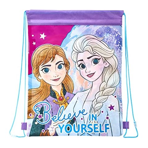 Zawadi Frozen Elsa Anna Kids Drawstring PE Swimming Football Sports Travel Gym School Bag Lightweight Cover