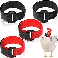 Xuniea 4 Verstellbares Hahnenhalsband Krähensicheres Hahnenhalsband mit Hakenverschluss Nylon-Halsband Verhindert DASS Hühner Schreien und Die Nachbarn Stören für Haushühner(Schwarz und Rot)