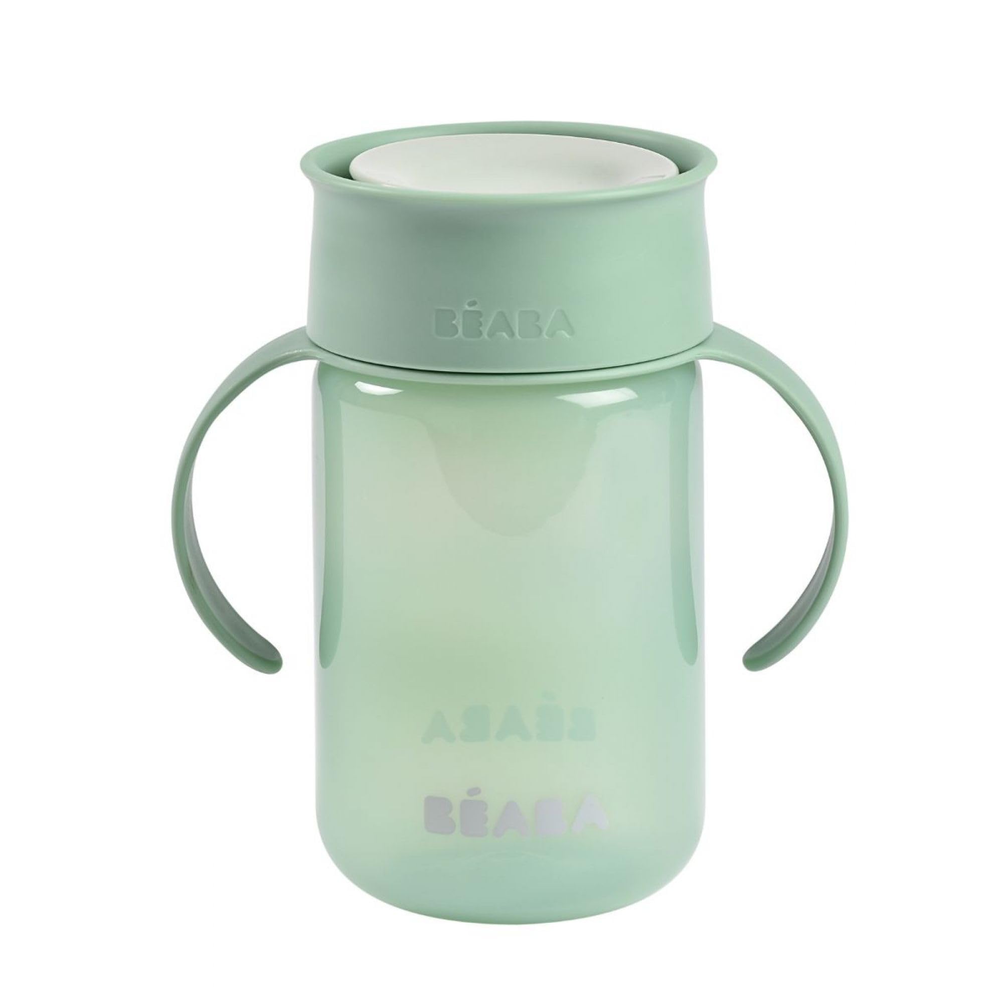 BEABA, 360° Training Cup with Anti-Drip Disc, Patented Anti-Leak System, from 12 Months, Removable Handles, with Hygienic Lid, Strong and Light, 340 ml, Sage Green-image-29
