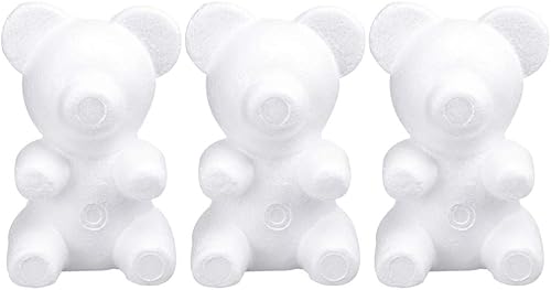 EXCEART 3 piezas de espuma de oso para modelar en forma de oso de poliestireno, oso de espuma para modelado de pintura, proyecto de arte, arreglo