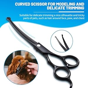Dog Grooming Kit, 5-in-1 Titanium-plated Stainless Steel Dog Grooming Scissors, Dog Scissors for Grooming with Safety Round Tip, Dog Shears for Grooming & Cats, Sharp & Durable Cat Grooming Kit Dog Grooming Kit 5 in 1 Titanium plated Stainless Steel Dog Grooming Scissors Dog Scissors for Grooming with Safety Round Tip Dog Shears for Grooming Cats Sharp Durable Cat Grooming Kit