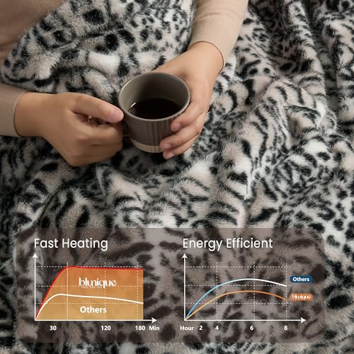 Luxury Faux Fur Heated Blanket Electric Throw - image 3