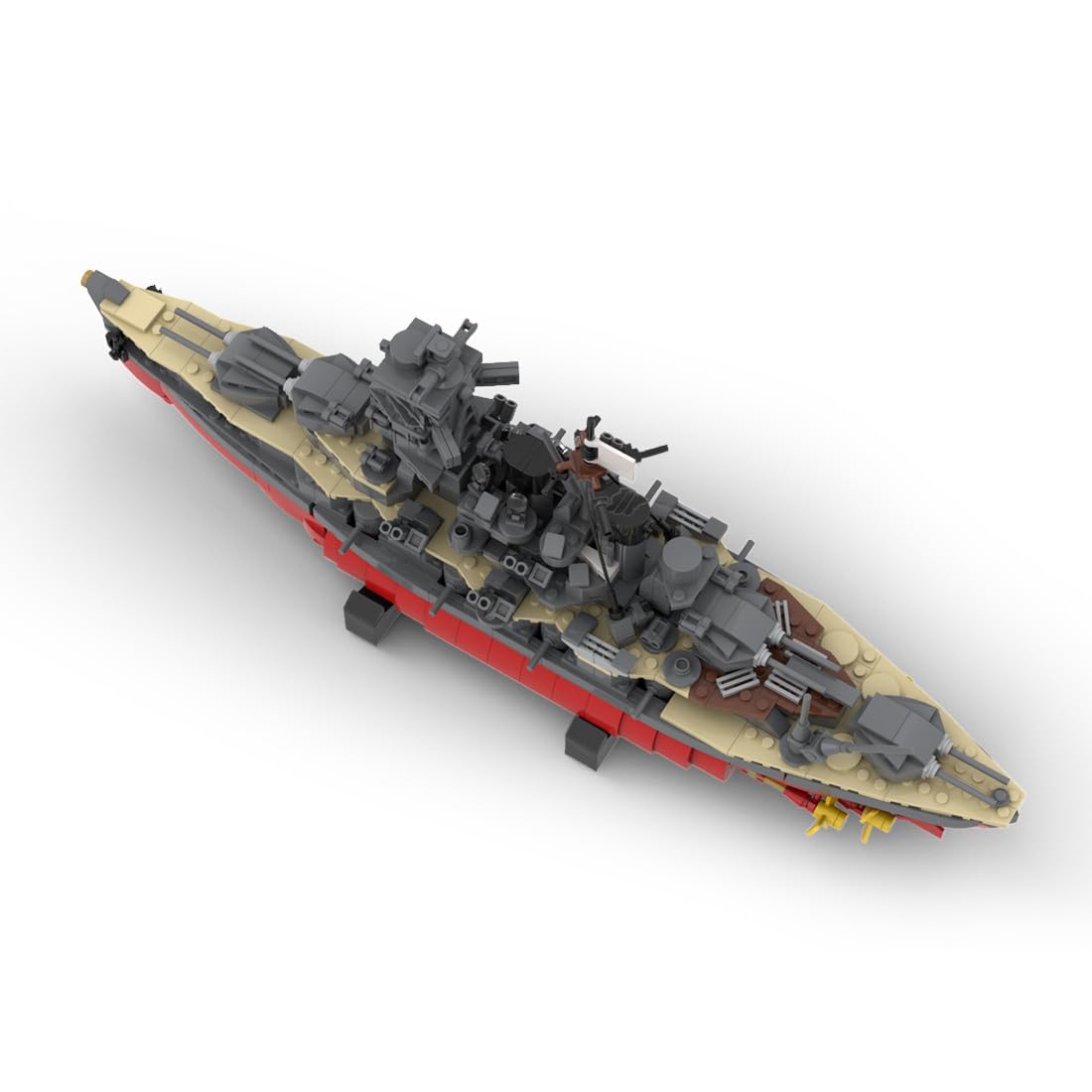 MISINI Technik FC4201 Corazzata Bismarck: Set Costruzioni 2081 Pezzi, Modello MOC Per Adulti, 75 Cm