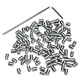 ZDingTech 110PCS Set Screws M3 x 4mm 304 Stainless Steel Guitar Bridge Saddle Height Adjustment Screws for Fender Stratocaster Telecaster with 1.5mm Wrench,Set Grub Screw Hex Allen Head Socket Bolts