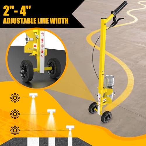 2395000 striping line painting wand industrial two-wheel striping spray paint wand for line paint stripe ground compatible with inverted striping paint yellowt-tip nozzle