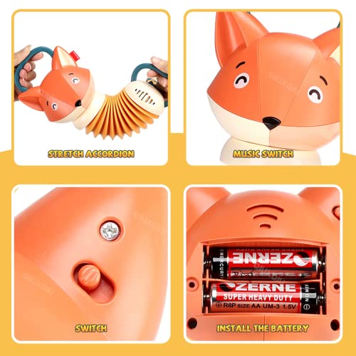 Yooyid Baby Toys For 6 To 12 Months - Toddler Preschool Music Toys, Fox Accordion With 14 Sound Effects For Newborn Infant 1-3 Year Old Educational Sensory Play #TOP2