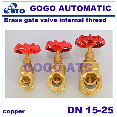 Fevas Thickened Brass gate Valve Internal Thread DN 15-25mm Water Pipe Water Meter Switch Thread Cut-Off Valve Water Meter Front Valve - (Color: DN20)