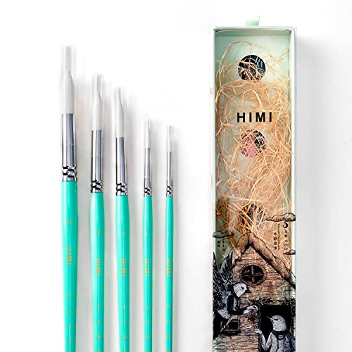 Image of THOOVI - HIMI Little Bird - Brush Set - 5 pcs - Green