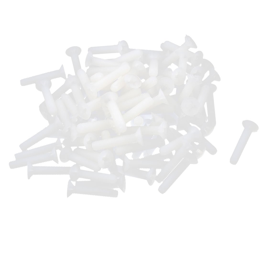 Uxcell Grey Sourcing Map 100 Pcs Nylon M3 X 15Mm Countersunk Machine Screw Phillips Drive