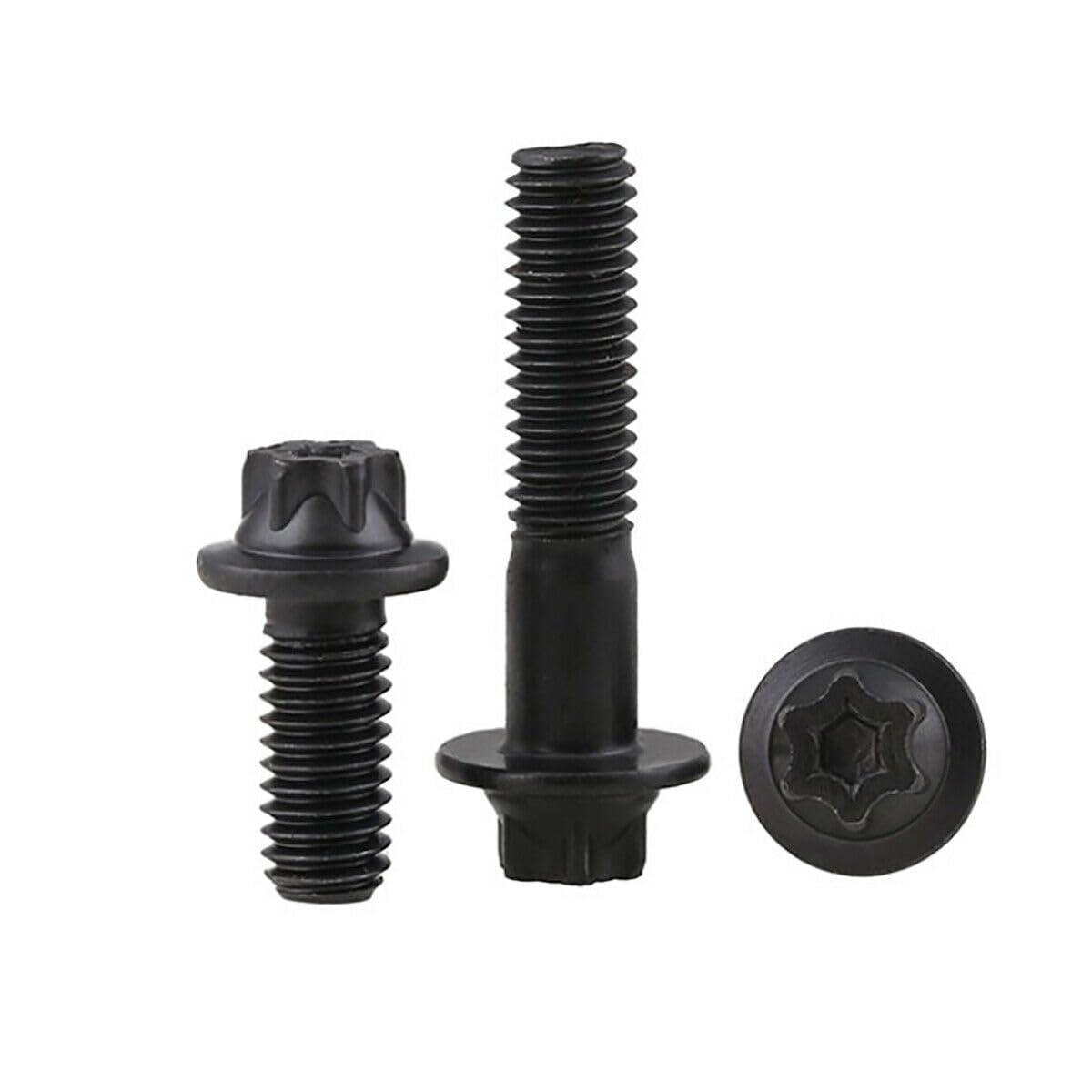 Tornillos autorroscantes de cabeza Torx hexagonal de acero al carbono de grado 12.9, tornillos de cabeza Torx de seis lóbulos hexagonales M5 M6 (50 unidades, M6 x 14)