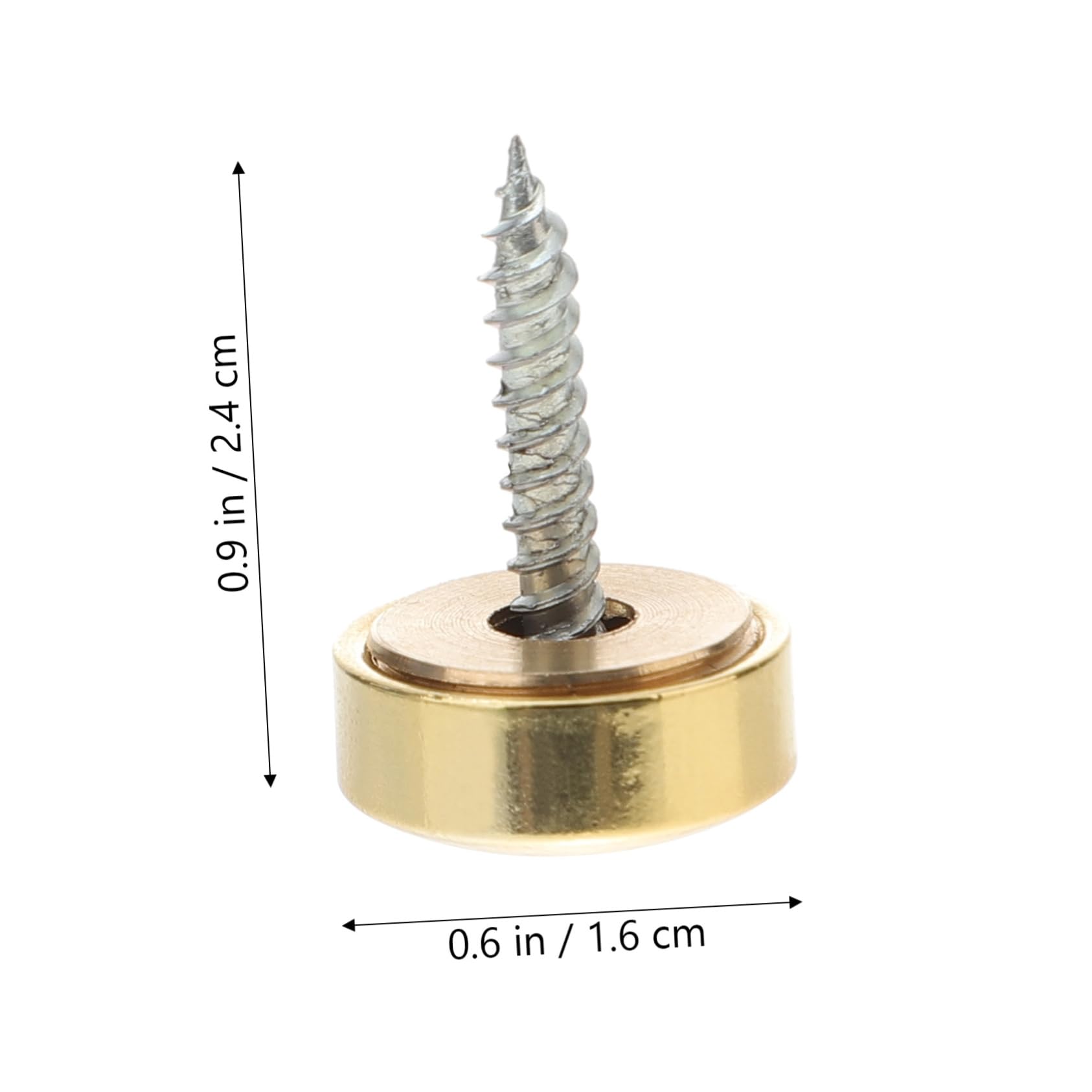 NULYLU 8 Pack Pure Copper Decorative Cover Screws Cap Nails Rustproof Brass Material Mirror Screw Caps for Furniture