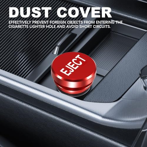 Image of Cigarette Lighter Plug Cover Billet Aluminum Cigarette Lighter Plug, Eject Button Car Cigarette Lighter, Fits All Vehicles with Standard 12 Volt Power Source Aluminum Dustproof Plug