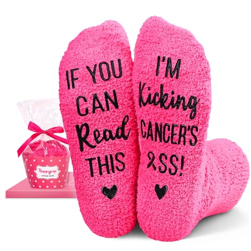 Image of HAPPYPOP Cancer Gifts for Patients - Breast Cancer Socks for Survivors, Chemo Gift Ideas
