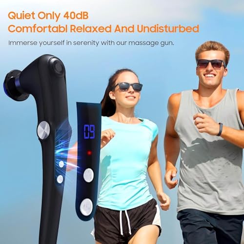 Image of Massage Gun with 10 Replacement Heads, Massage Gun with Heat, Back Massager for Pain Relief Deep Tissue, Massager for Shoulder & Back Muscle Recovery, (Black)