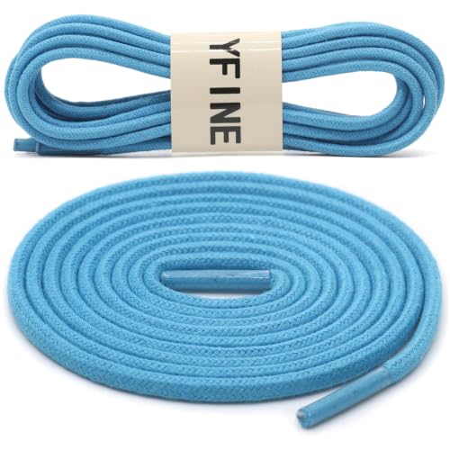 Image of YFINE Waxed Round Shoe Laces: 2 Pairs Oxford Shoelaces for Dress Shoes Boot | 4mm Thick, 20 Colors, 24 inch-71 inch, for Business Footwear, Chukka Boots, Men & Women