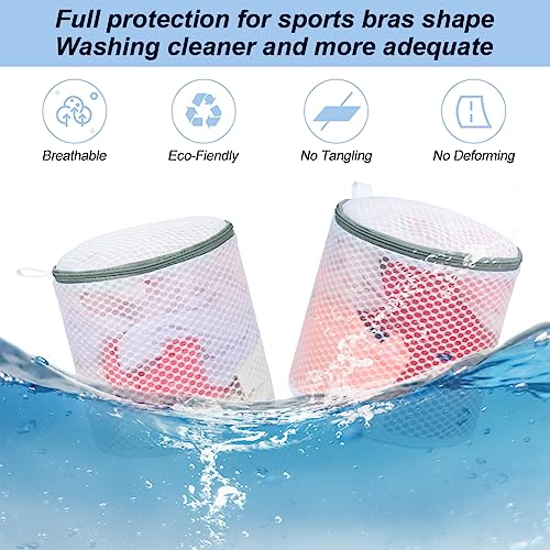 Image of Vivifying Bra Bags for Laundry, 2 Pack Honeycomb Mesh Bra Washing Bags for Laundry, Washing Machine, Lingerie, Delicates, Sock and Baby Clothes