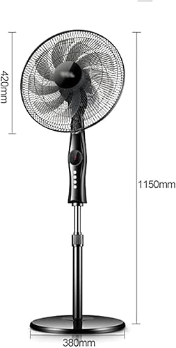 Miniatura 2 de ZUMAHA Ventilador de pie ajustable de 3 velocidades, ventilador de pie oscilante de gran angular con 9 cuchillas, ventilador silencioso de pedestal